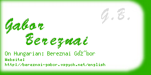 gabor bereznai business card